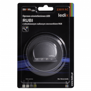 RUBI LED lamp flush mounted 230V AC graphite RGB controller TYPE: 09-225-36