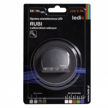 RUBI LED lamp flush mounted 230V AC RF receiver graphite cold white TYPE: 09-224-31