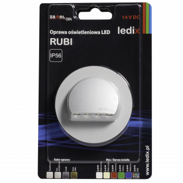 RUBI LED lamp surface mounted 14V DC aluminium cold white with frame TYPE: 09-111-11