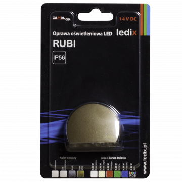 RUBI LED lamp surface mounted 14V DC gold cold white TYPE: 08-111-41