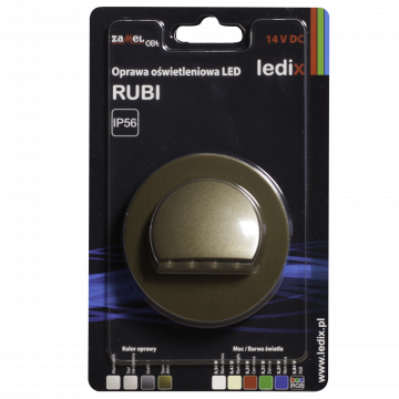 RUBI LED lamp surface mounted 14V DC gold cold white with frame TYPE: 09-111-41