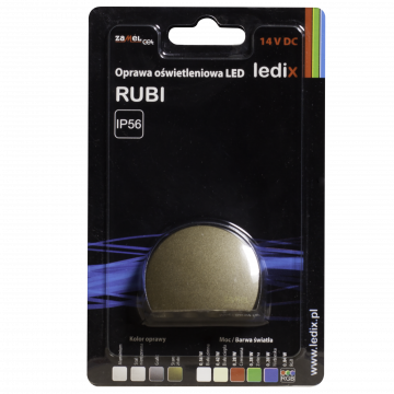RUBI LED lamp surface mounted 14V DC gold RGB TYPE: 08-111-46