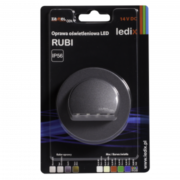 RUBI LED lamp surface mounted 14V DC RGB graphite, with frame TYPE: 09-111-36