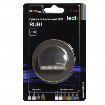 RUBI LED lamp surface mounted 14V DC steel cold white with frame TYPE: 09-111-21