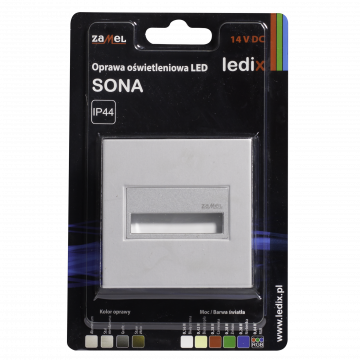SONA LED lamp surface mounted 14V DC aluminium cold white square frame TYPE: 14-211-11