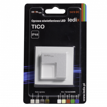 TICO LED lamp surface mounted 14V DC aluminium cold white with frame TYPE: 05-111-11