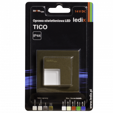 TICO LED lamp surface mounted 14V DC gold cold white with frame TYPE: 05-111-41