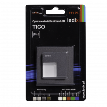 TICO LED lamp surface mounted 14V DC graphite cold white with frame TYPE: 05-111-31