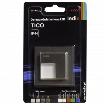 TICO LED lamp surface mounted 14V DC steel warm white with frame TYPE: 05-111-22