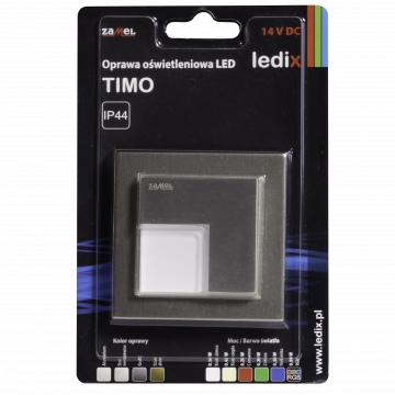 TIMO LED lamp flush mounted 14V DC steel cold white with frame TYPE: 07-211-21