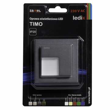 TIMO LED lamp flush mounted 230V AC graphite cold white TYPE: 07-221-31