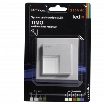 TIMO LED lamp flush mounted 230V AC RF receiver aluminium cold white TYPE: 07-224-11