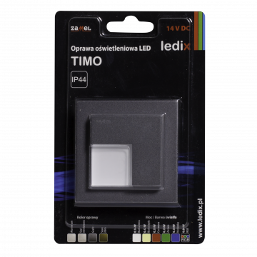 TIMO LED lamp surface mounted 14V DC graphite cold white with frame TYPE: 07-111-31