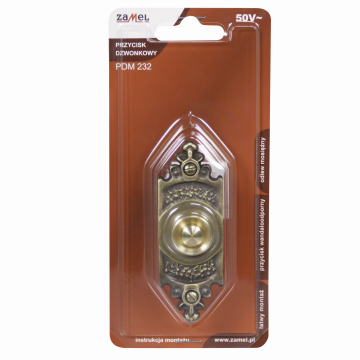 BRASS BELL PUSH WITH OBLONG SIDE PLATE 1A/50V TYPE:PDM-232-MOS