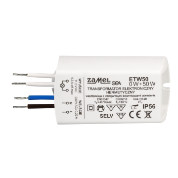 Trasformatore elettronico a tenuta stagna 230/11,5V 0-50W WYROB