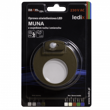 Oprawa LED MUNA PT 230V AC czujnik ZLO biała ciepła TYP: 02-222-42