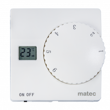 Regulator temperatury natynkowy - manualny sonda 2,5m logo Matec TYP: RTS-01A
