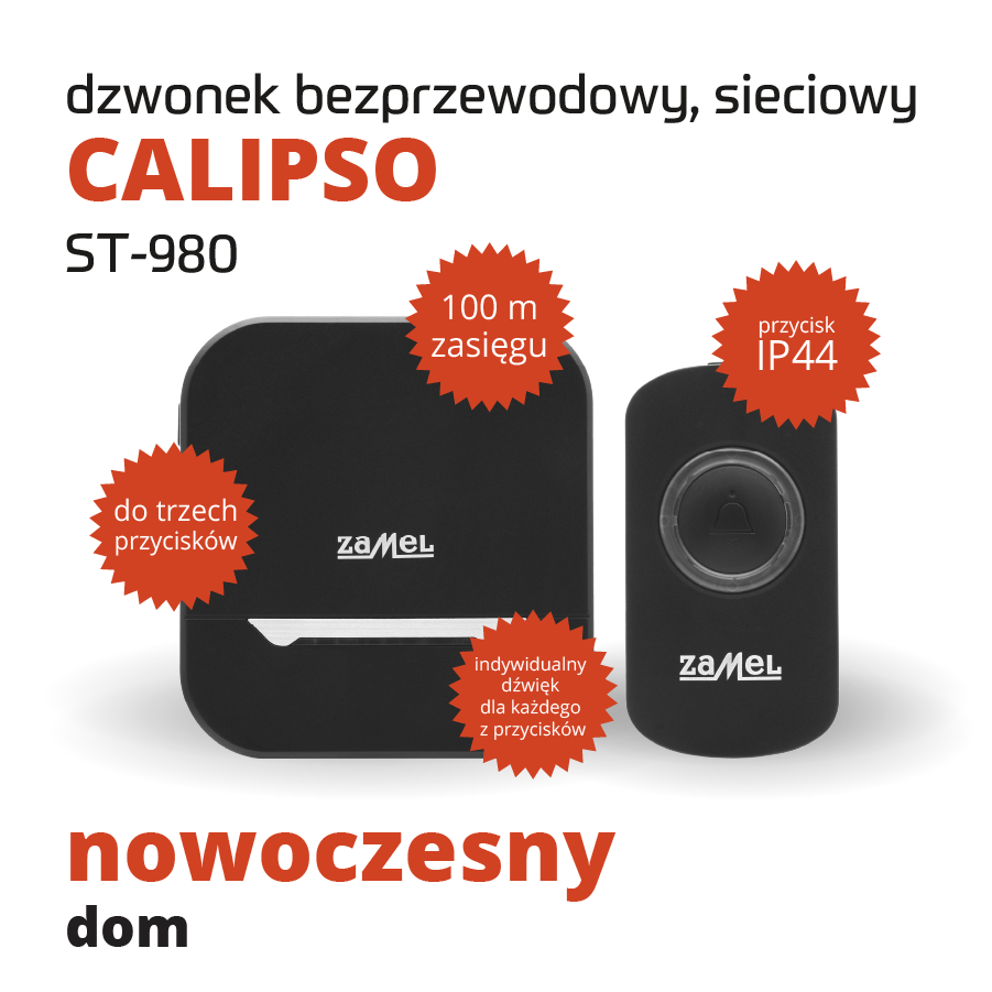 dzwonek bezprzewodowy sieciowy zamel sundi st-980