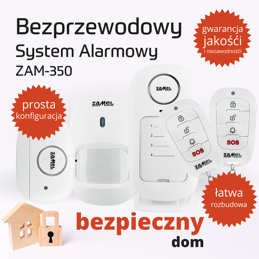 Bezprzewodowy zestaw alarmowy ZAM-350 Zamel