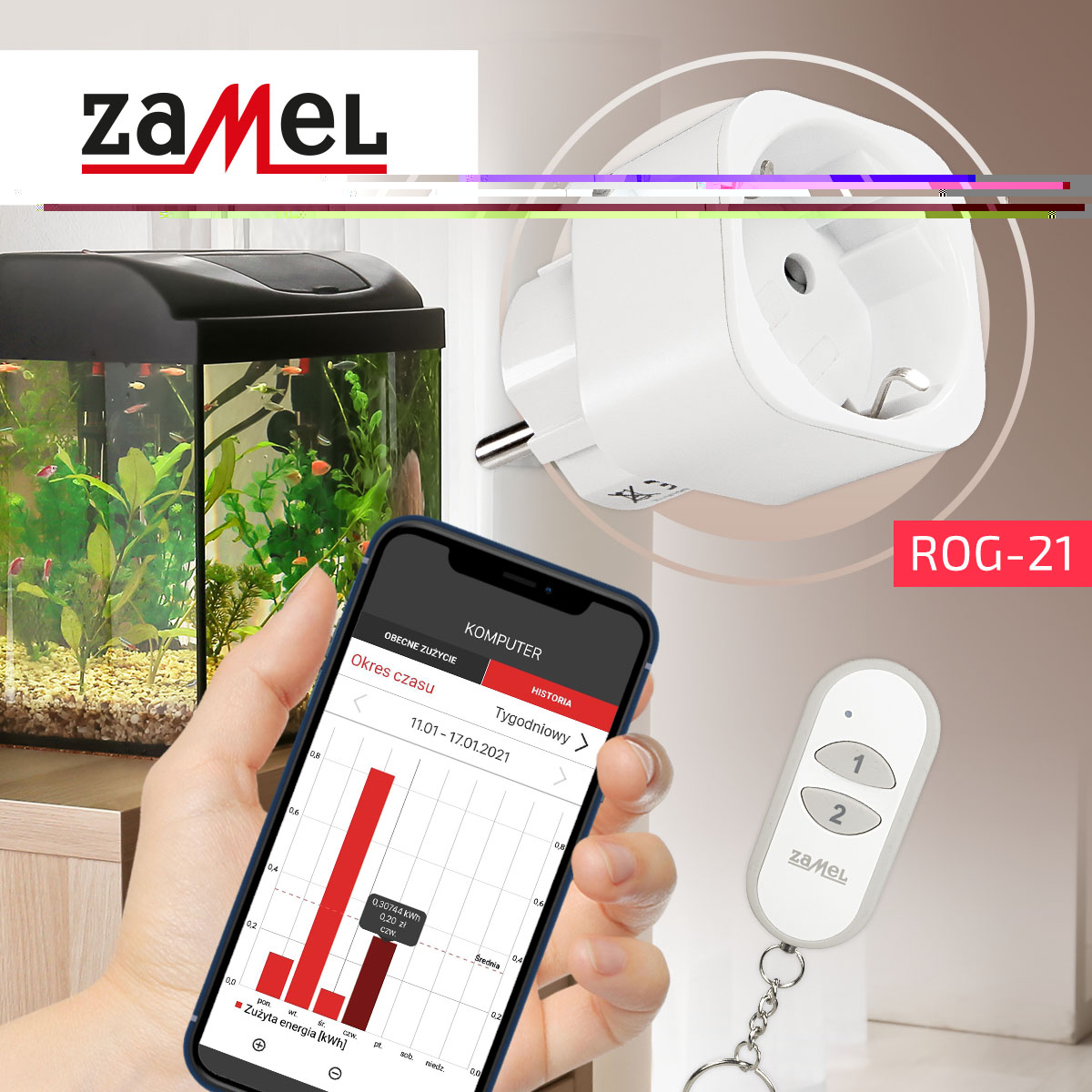 rog-21 zamel radiowe gniazdo zdalnie sterowane