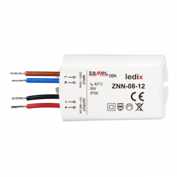 Блок питания LED для настенного монтажа 12V DC 8W TYP: ZNN-08-12