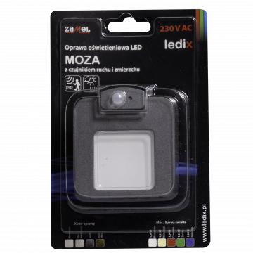 Світильник LED MOZA В/К 230V AC датчик GRF білий холодна TYP: 01-222-31
