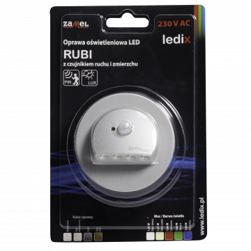 Світильник LED RUBI В/К 230V AC датчик ALU білий тепла TYP: 09-222-12
