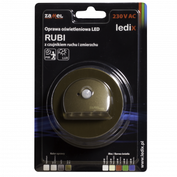 Світильник LED RUBI В/К 230V AC датчик ZLO білий тепла TYP: 09-222-42
