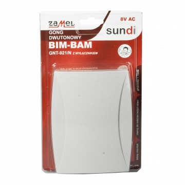 Дзвінок ДВОТОННИЙ BIM-BAM 8V з вимикачем СІРИЙ TYP: GNT-921/N-SER